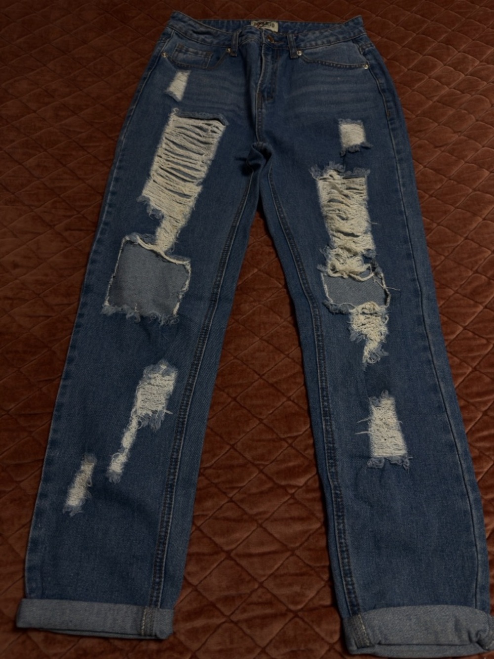 Dark Blue Distressed Women’s Jeans